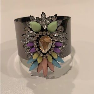 Colorful statement cuff bracelet.